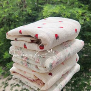 Khăn tắm xô muslin 4 lớp 90x105 viền trang trí